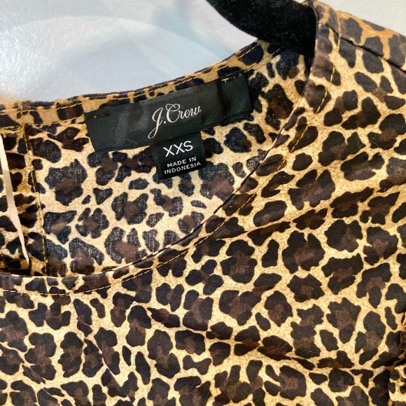 J.CREW Leopard puff sleeve top in cotton poplin Size XXS style J6080 - Picture 5 of 7